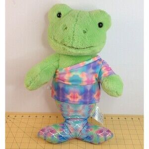 Build A Bear MER FROG-Green Plush 18" Tie Dye One Shoulder Shirt